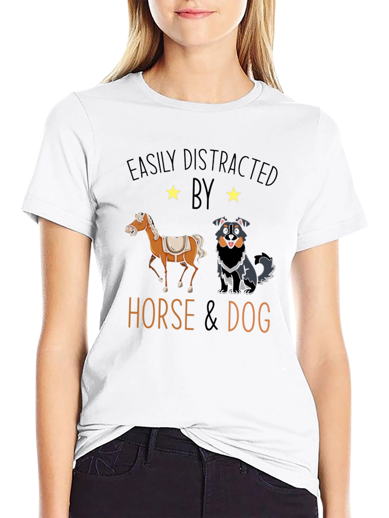 Easily Distracted Horse & Dog T-Shirt