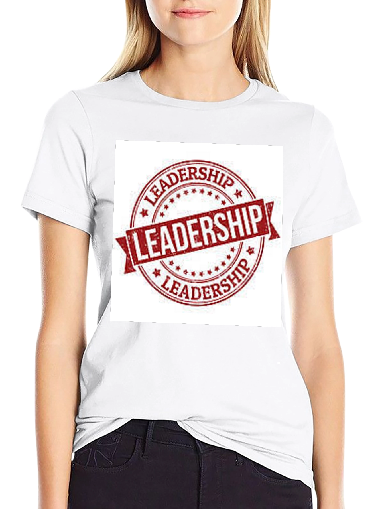 Leadership Stamp Graphic Tee - Black Cotton T-Shirt