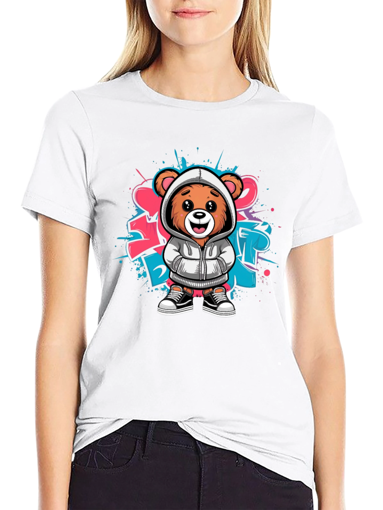 Urban Style Bear Graphic Tee - Cool & Trendy