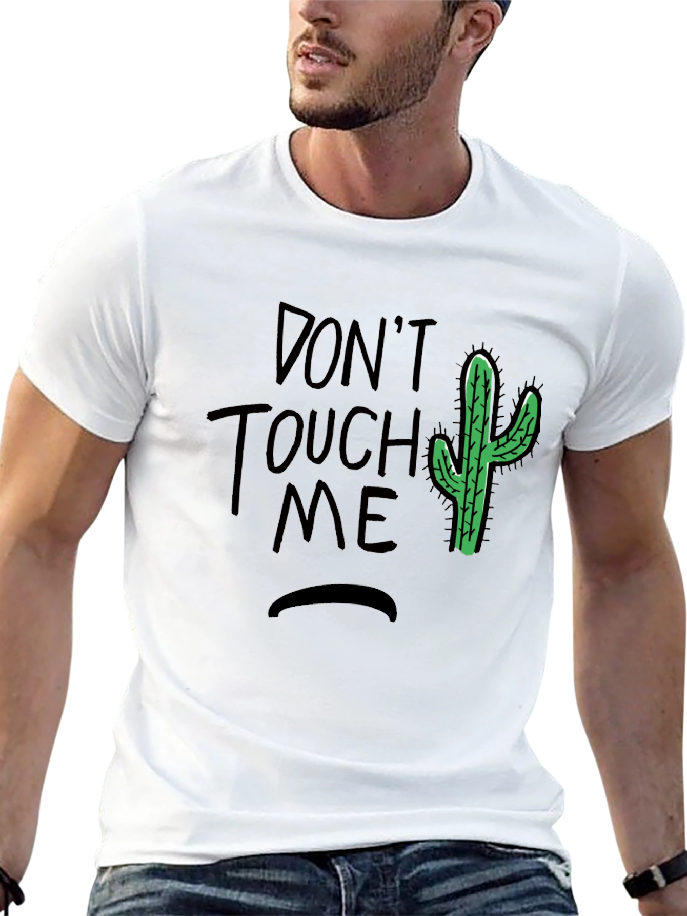 Dont Touch Me Cactus Graphic Tee - Black