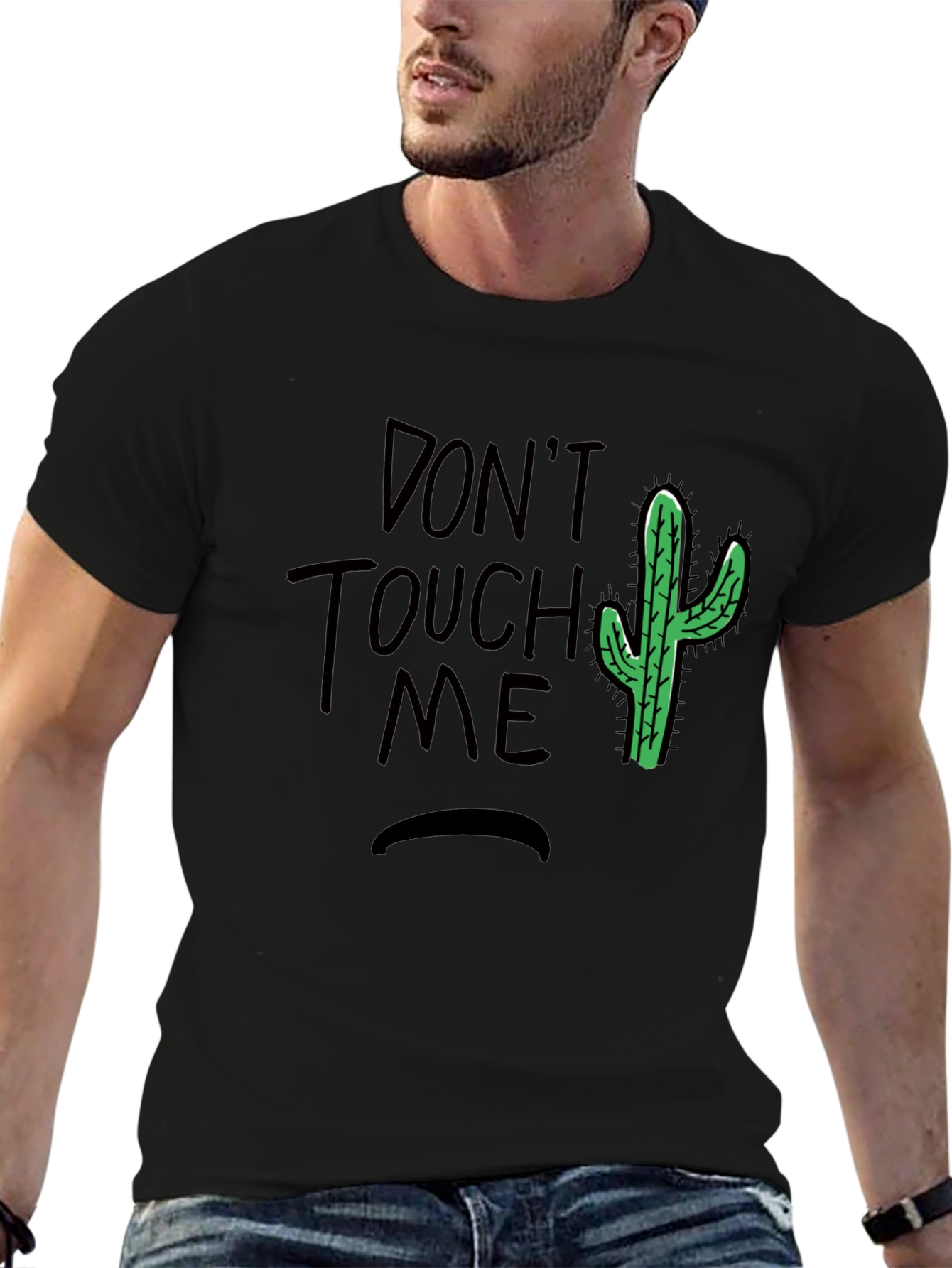 Dont Touch Me Cactus Graphic Tee - Black