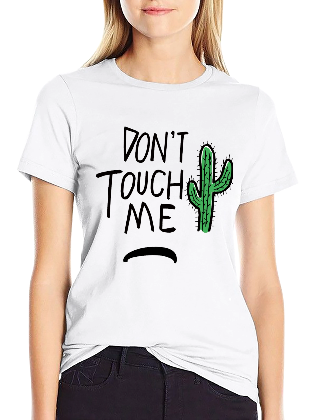 Dont Touch Me Cactus Graphic Tee - Black