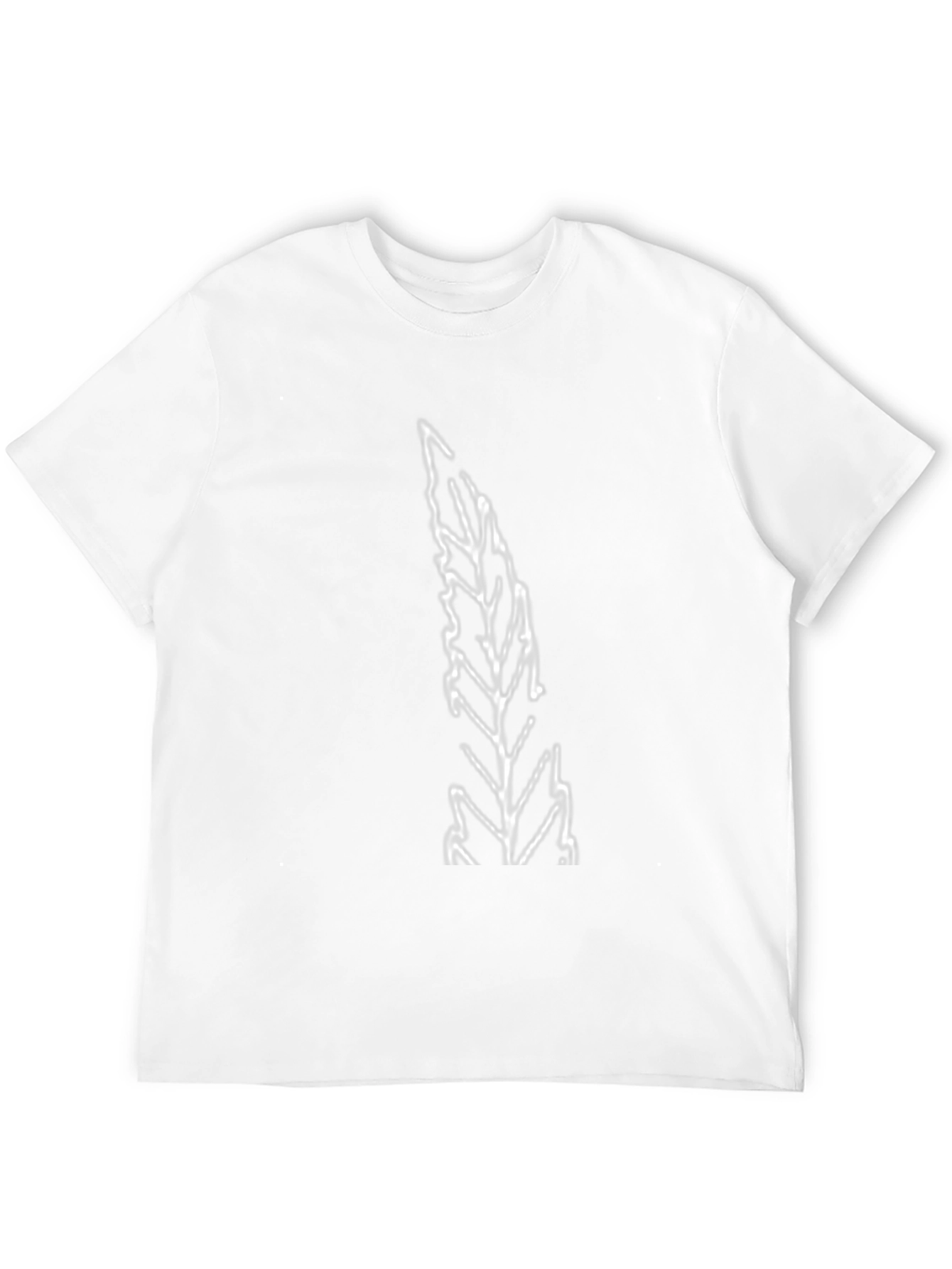 Black Tee with Abstract Leaf Print