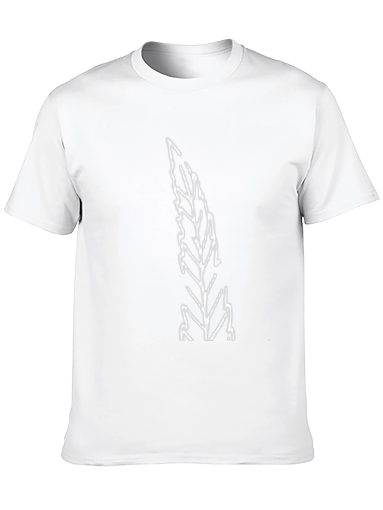 Black Tee with Abstract Leaf Print