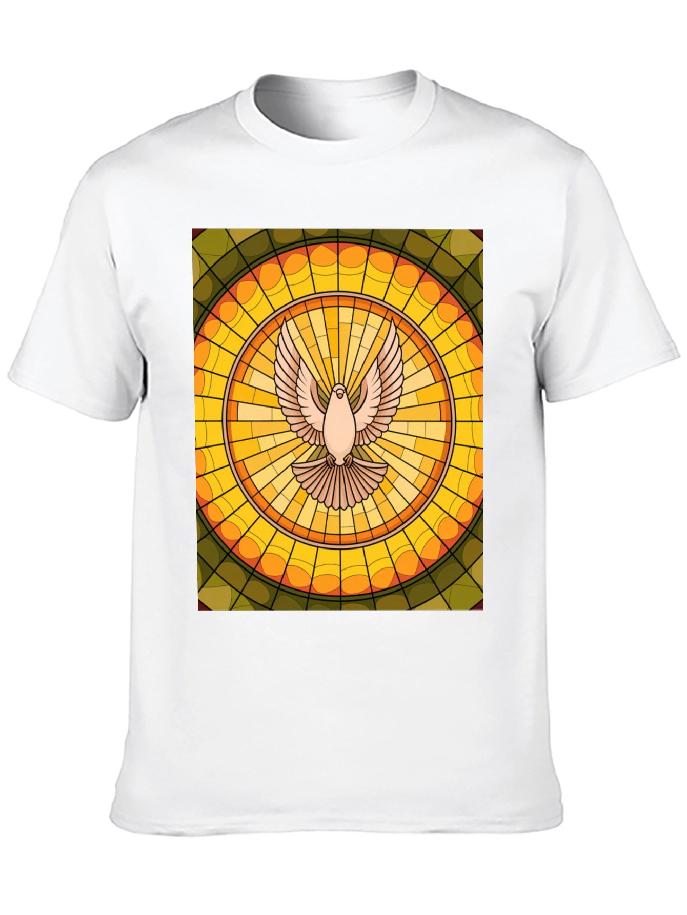 Dove Stained Glass T-Shirt - Unique Graphic Tee