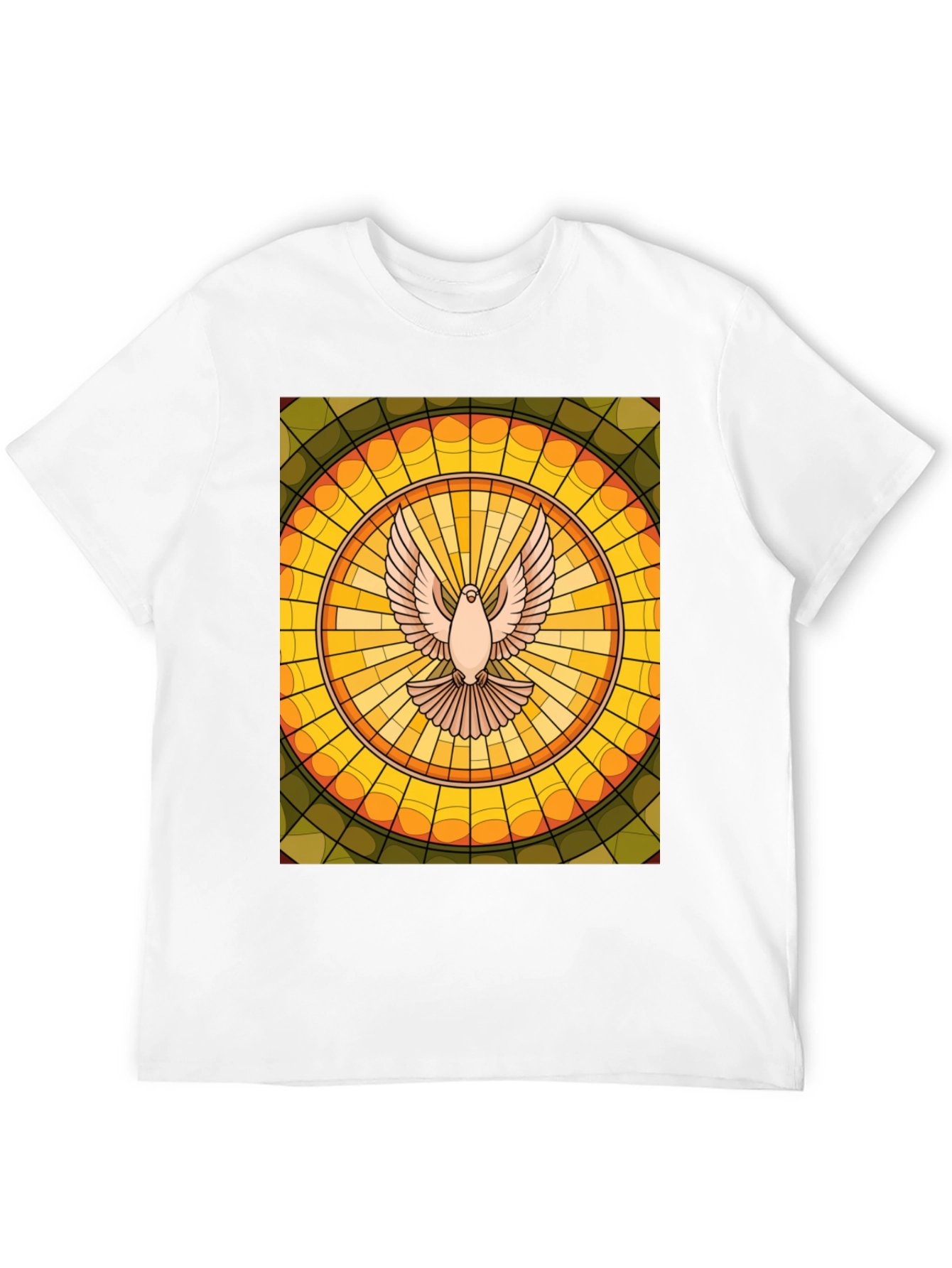 Dove Stained Glass T-Shirt - Unique Graphic Tee