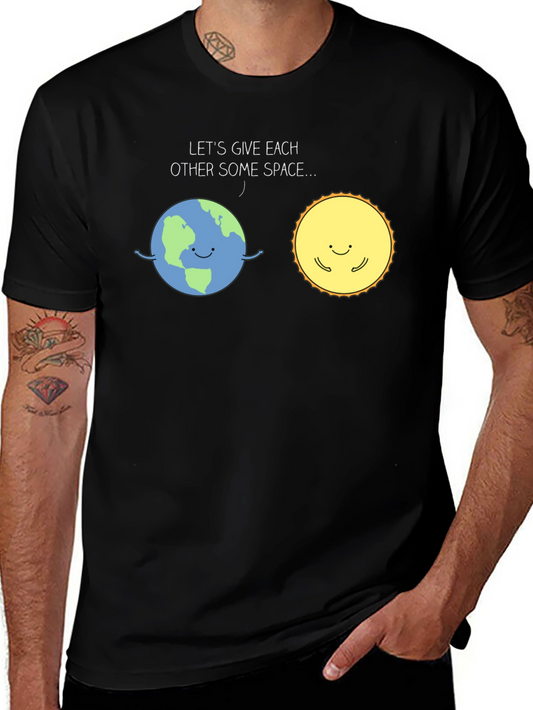 Earth & Sun Space T-Shirt - Cute Graphic Tee