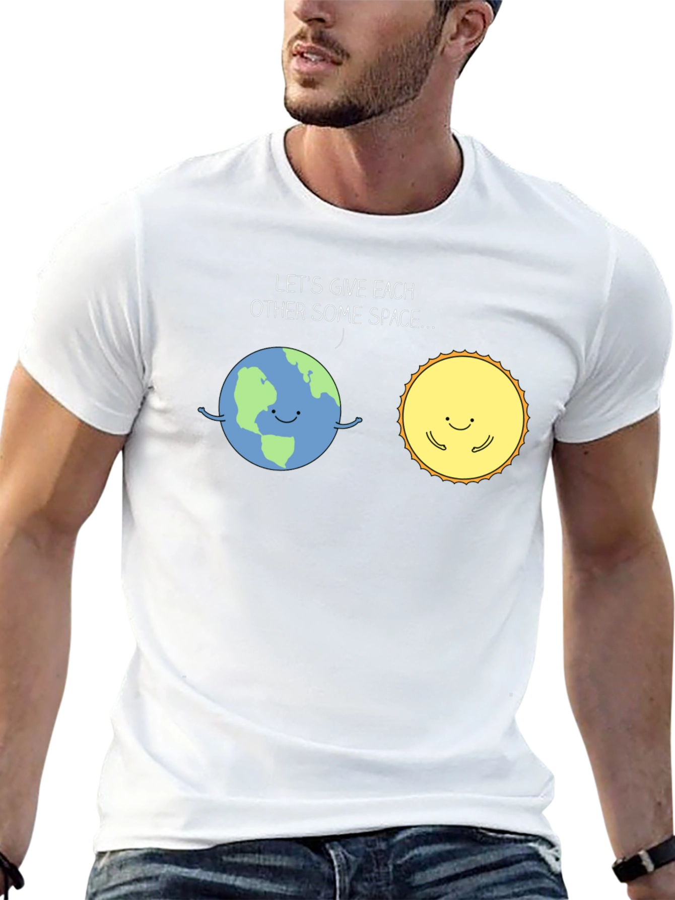 Earth & Sun Space T-Shirt - Cute Graphic Tee
