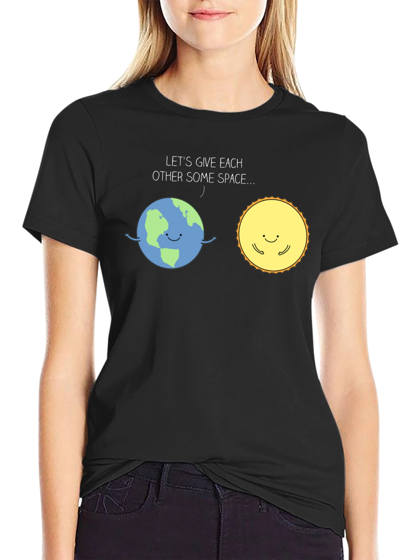 Earth & Sun Space T-Shirt - Cute Graphic Tee