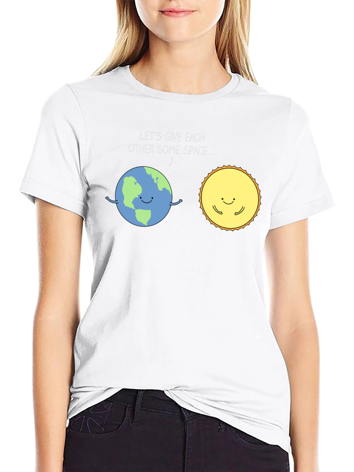 Earth & Sun Space T-Shirt - Cute Graphic Tee
