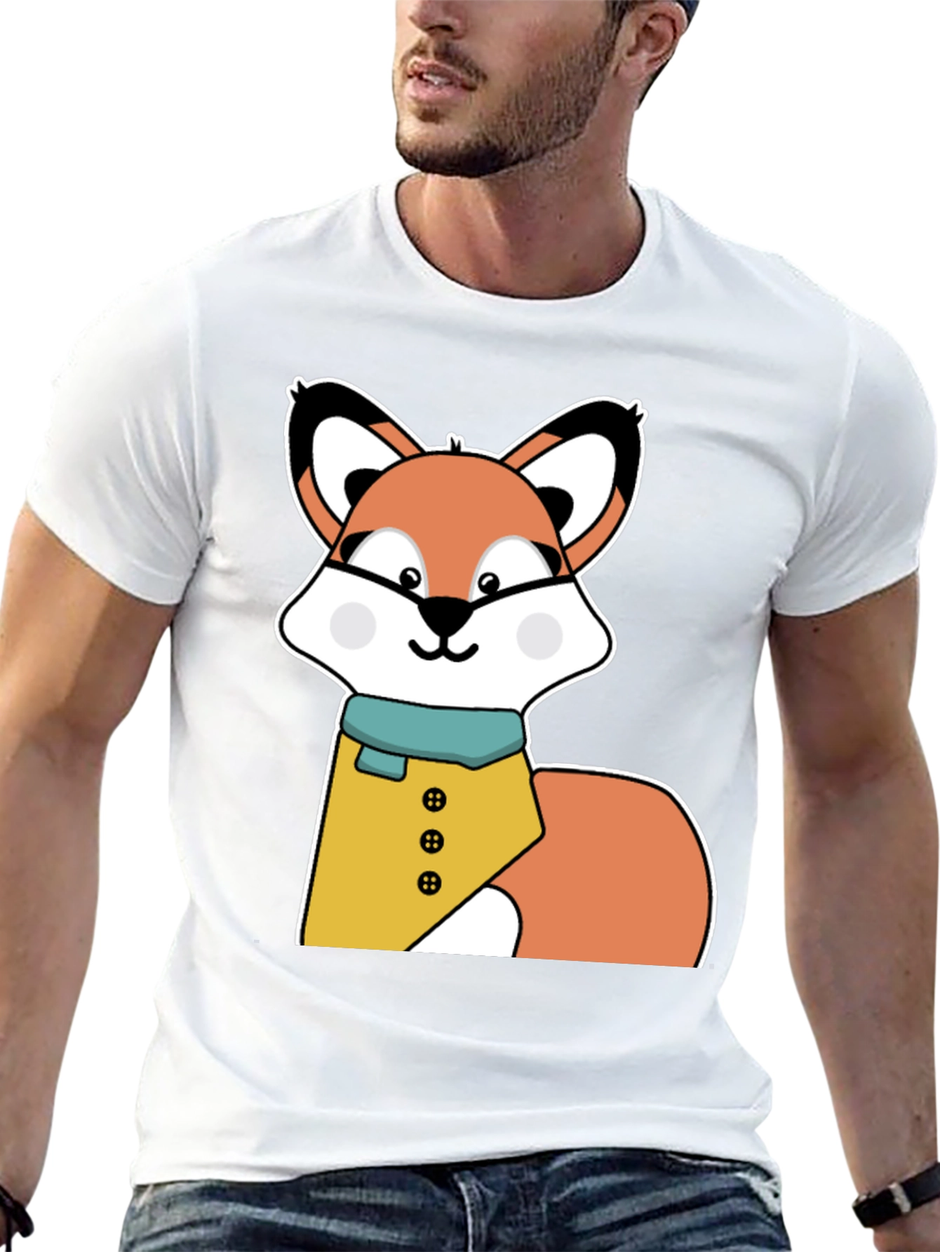 Cute Cartoon Fox T-Shirt - Stylish Animal Graphic Tee