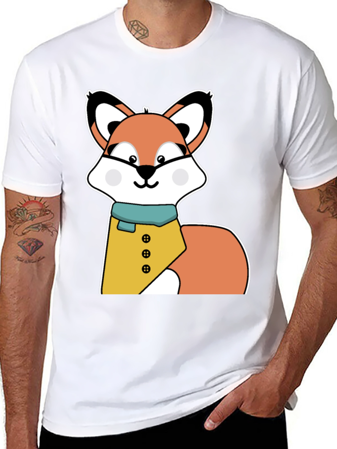 Cute Cartoon Fox T-Shirt - Stylish Animal Graphic Tee