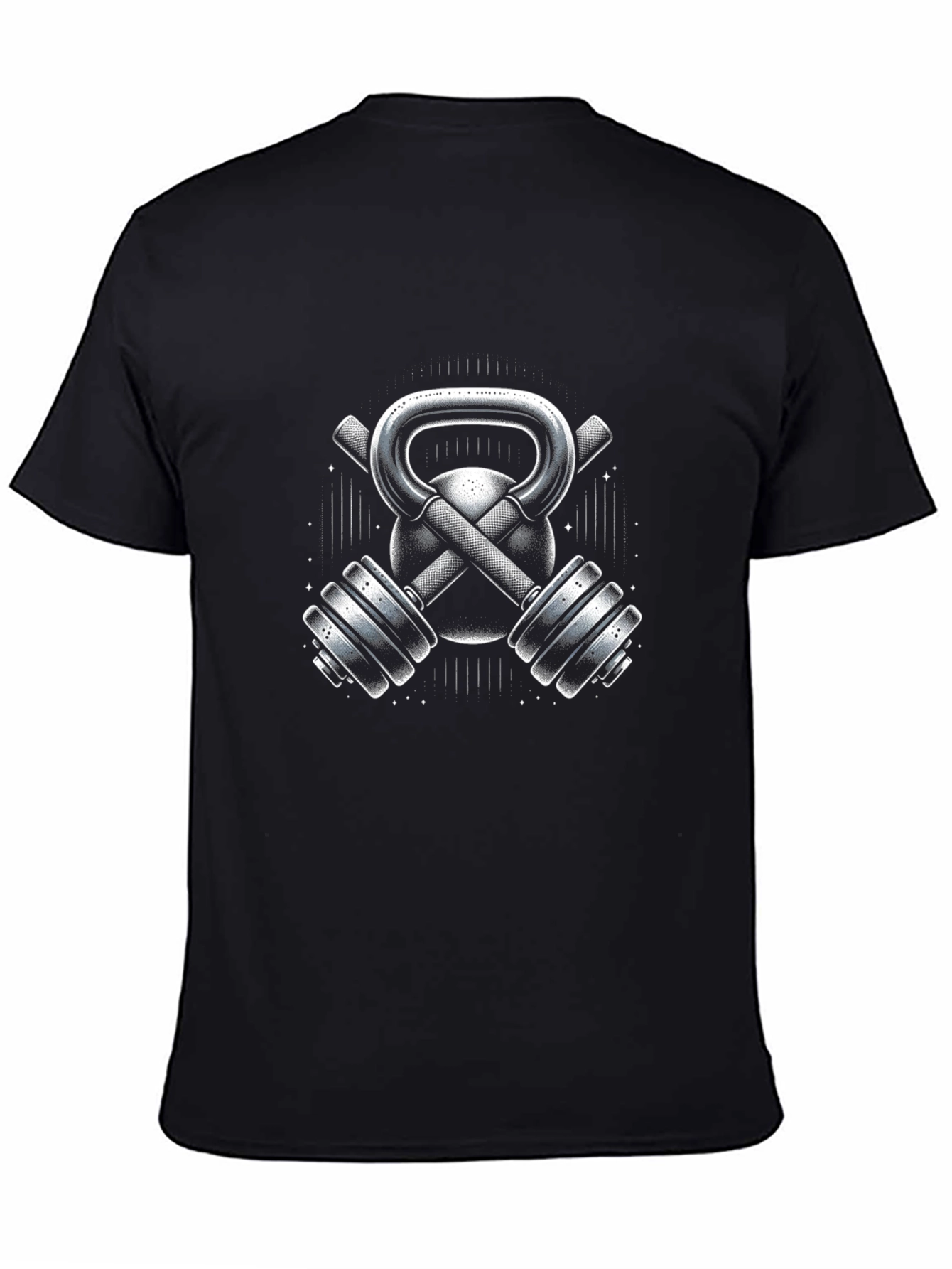 Fitness Gym Kettlebell & Dumbbell Graphic T-Shirt