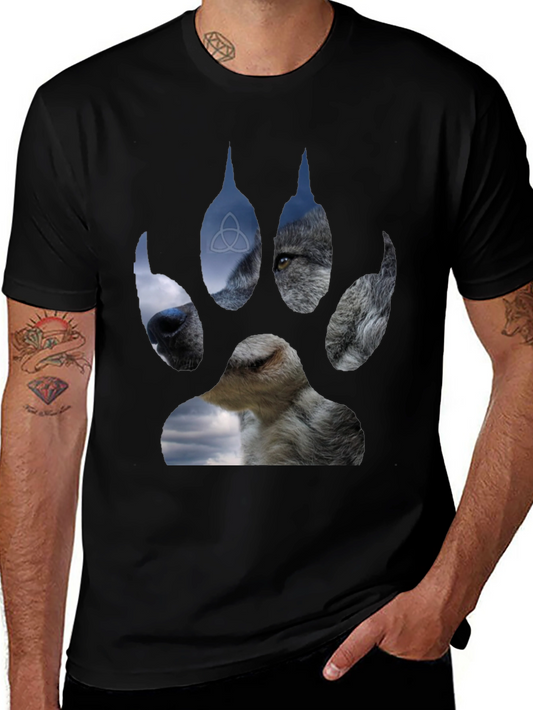 Wolf Paw Print Graphic T-Shirt