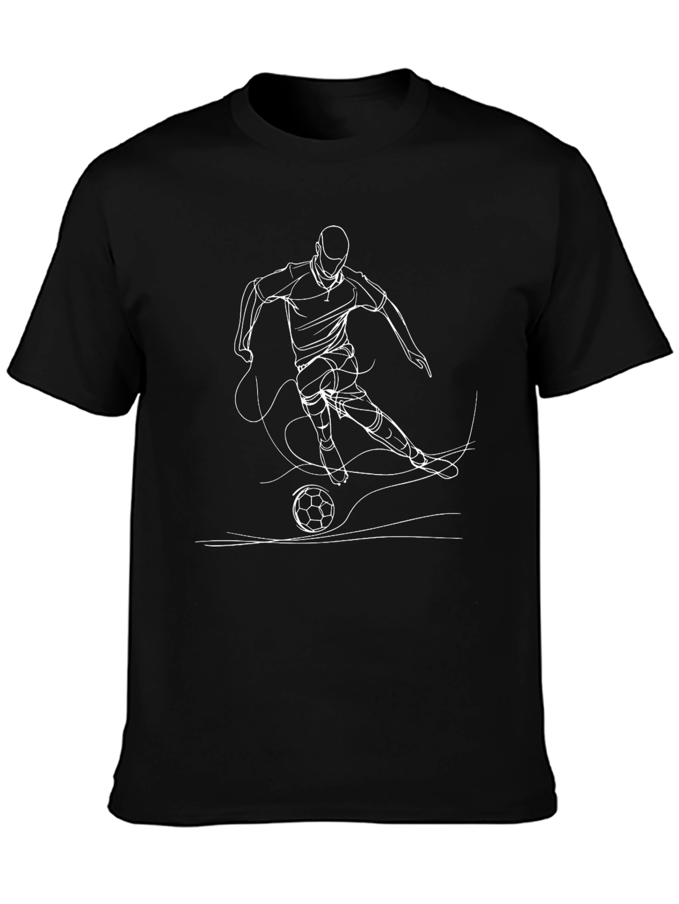 Soccer Player Graphic Black T-Shirt