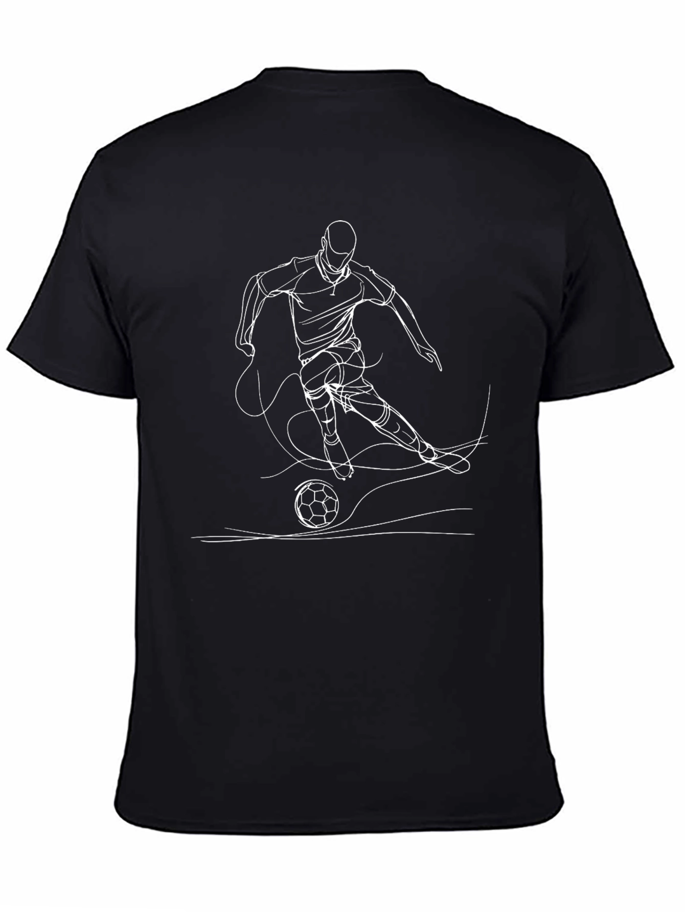 Soccer Player Graphic Black T-Shirt