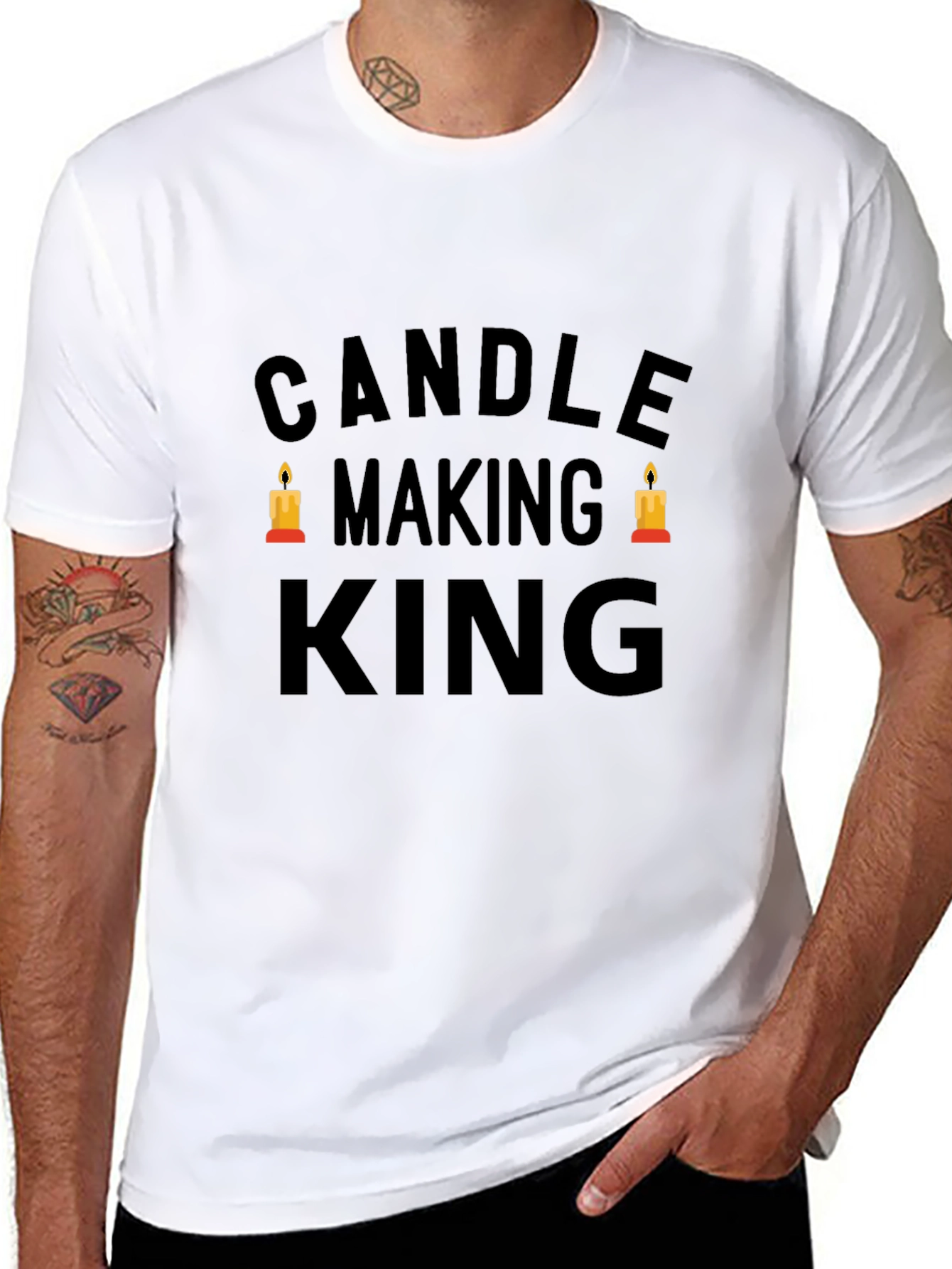 Candle Making King T-Shirt - Black Cotton Tee