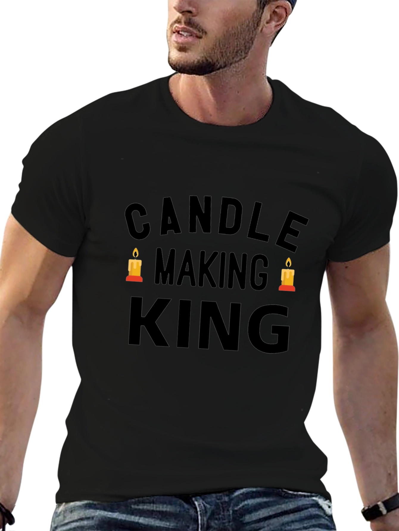 Candle Making King T-Shirt - Black Cotton Tee