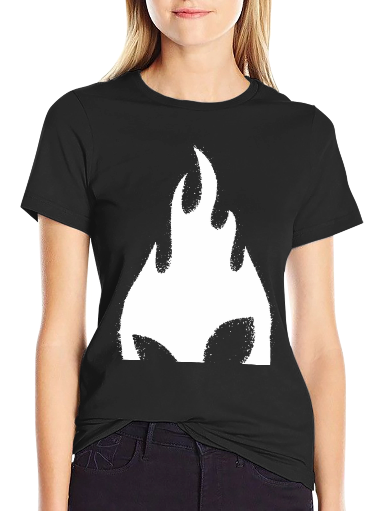 Bold Flame Graphic Black T-Shirt - Casual Style