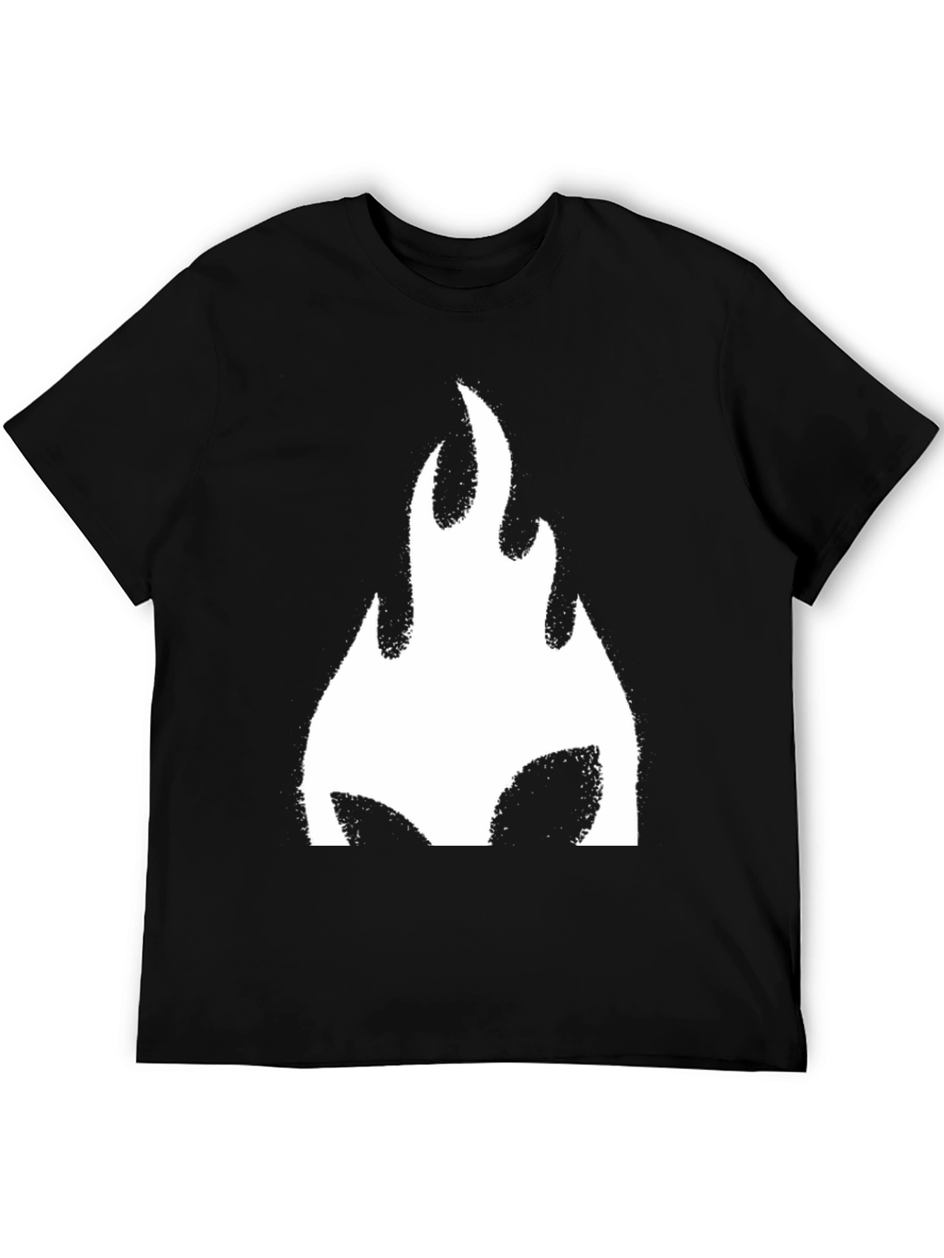 Bold Flame Graphic Black T-Shirt - Casual Style