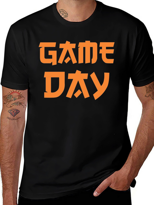 Game Day Graphic Tee - Black Cotton T-Shirt