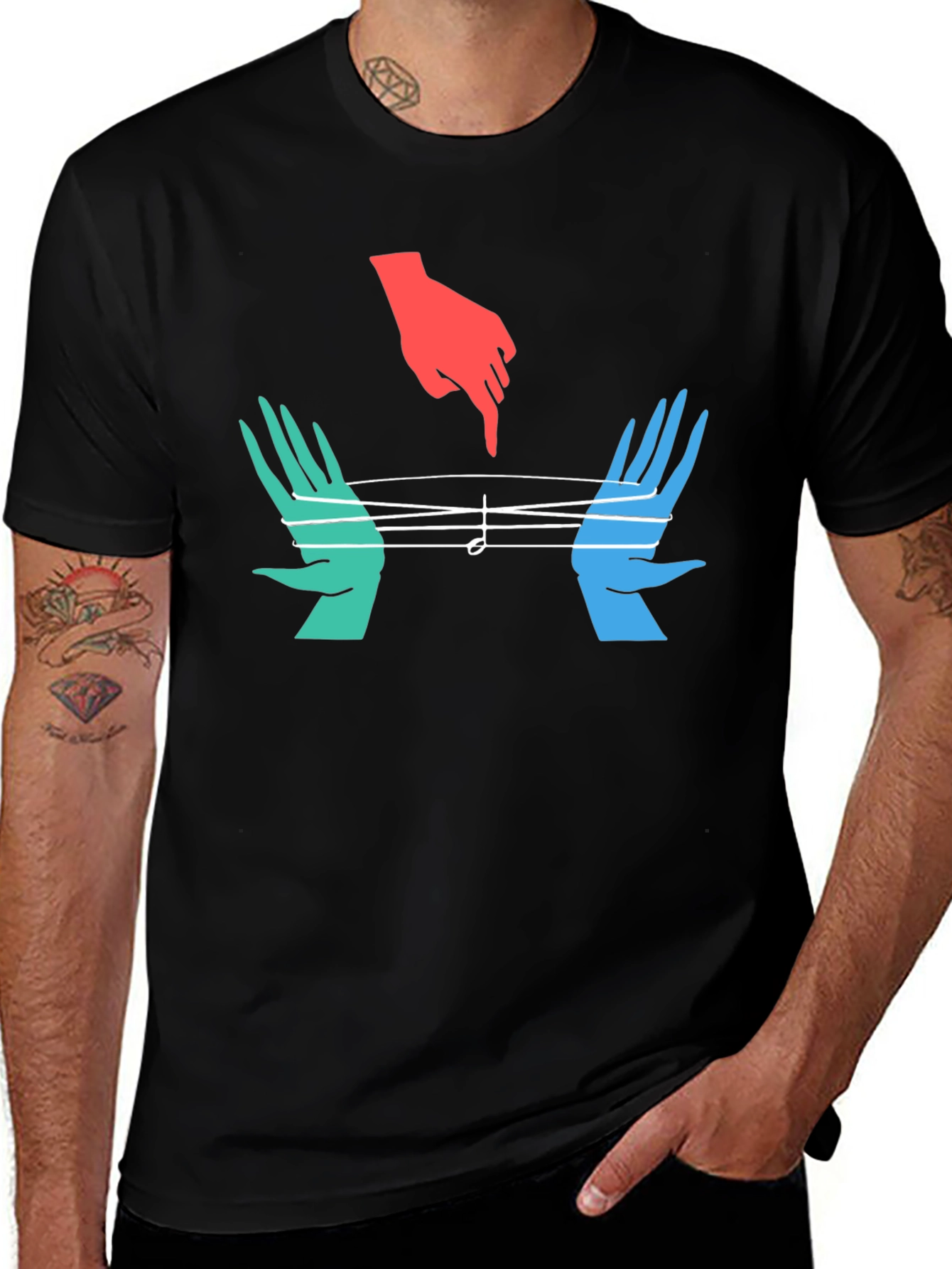 String Art Graphic Tee - Unique Musician Shirt