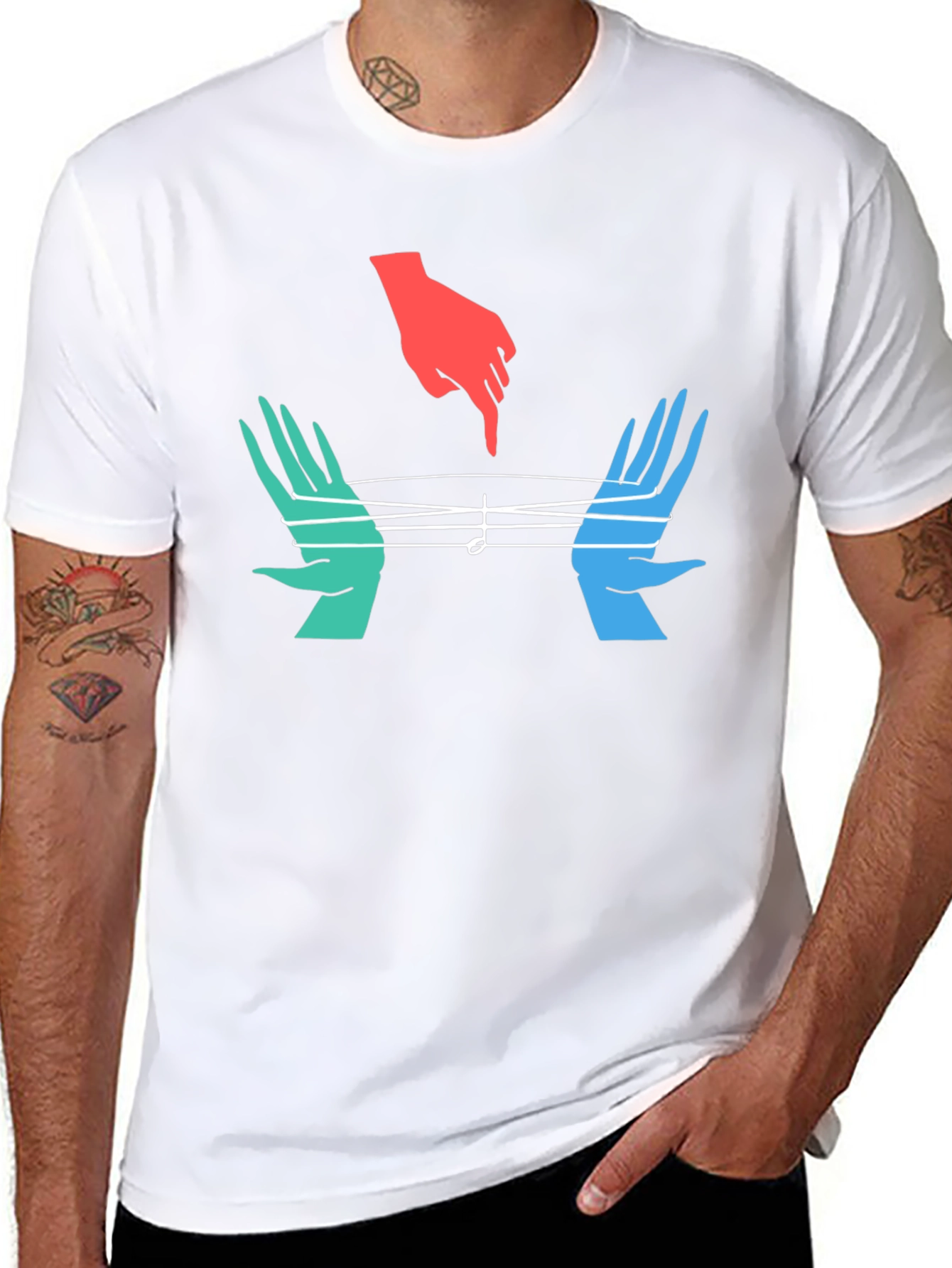 String Art Graphic Tee - Unique Musician Shirt