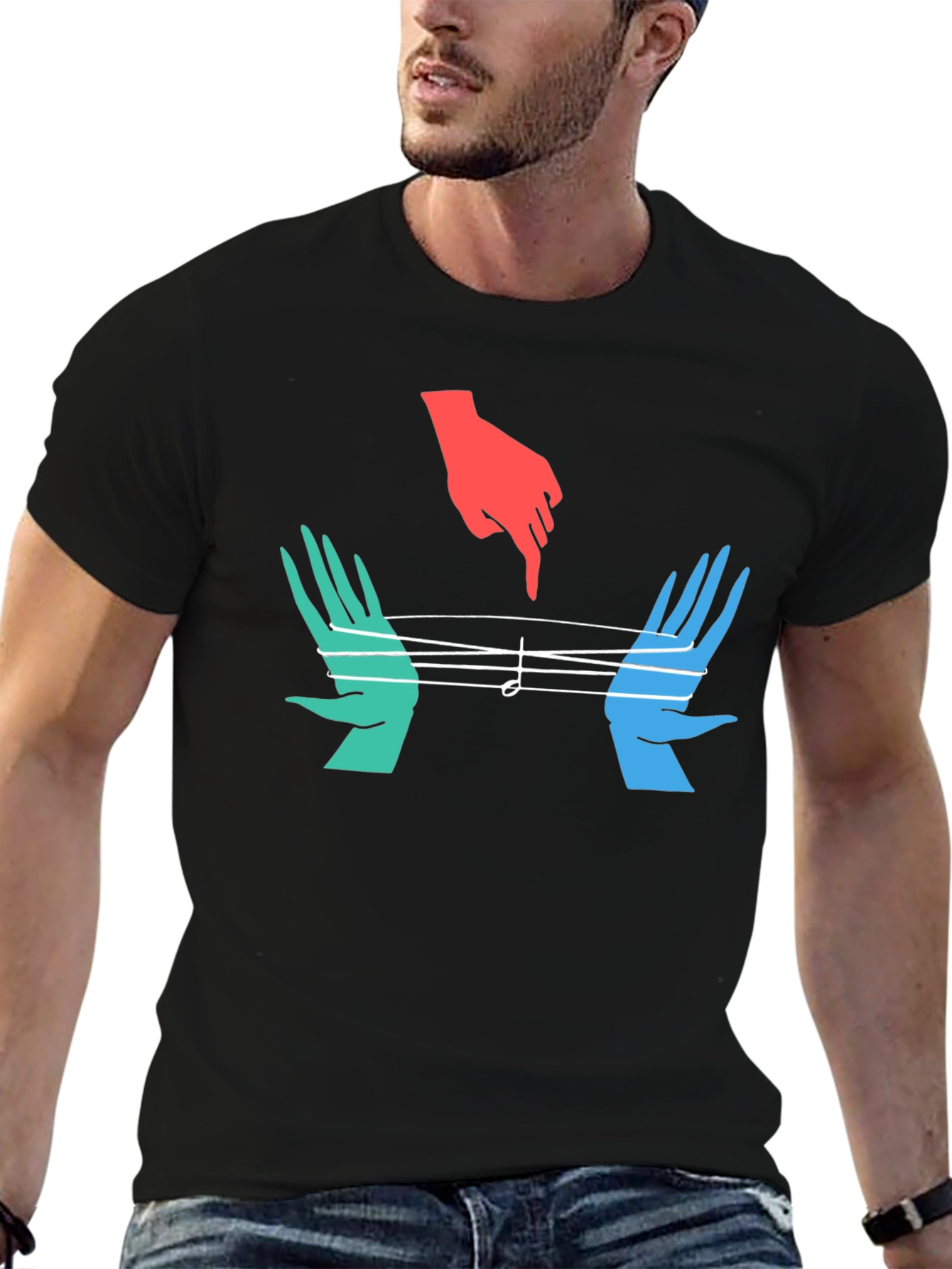 String Art Graphic Tee - Unique Musician Shirt