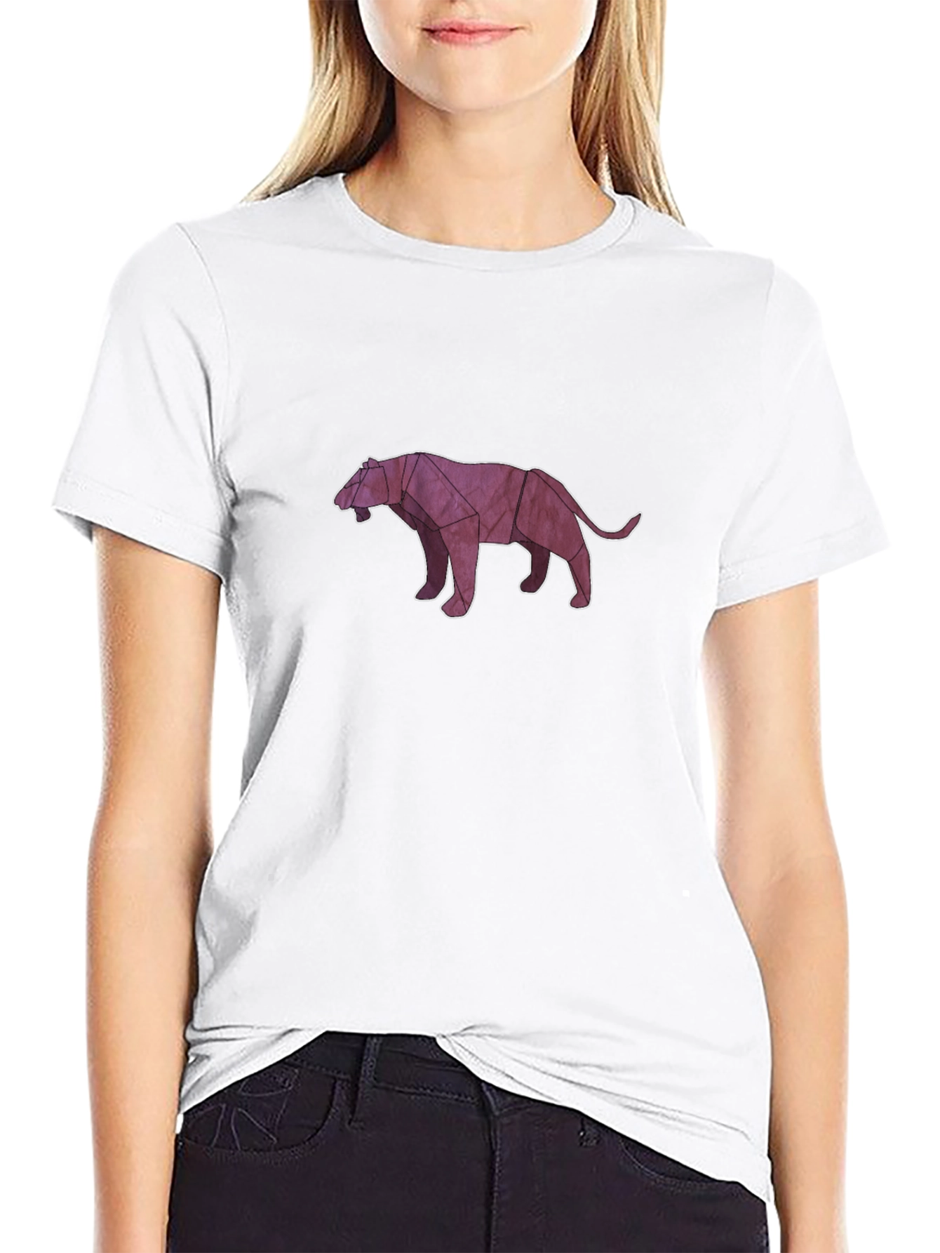 Geometric Panther T-Shirt - Sleek Black Tee