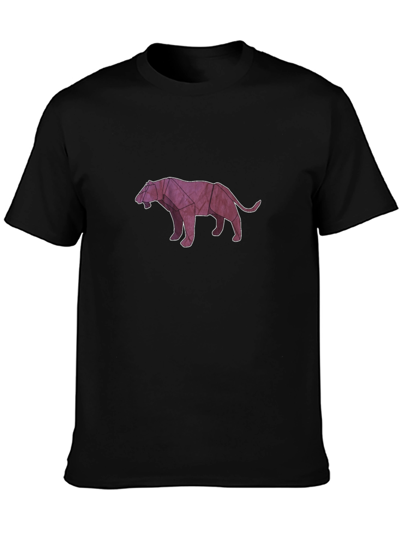 Geometric Panther T-Shirt - Sleek Black Tee