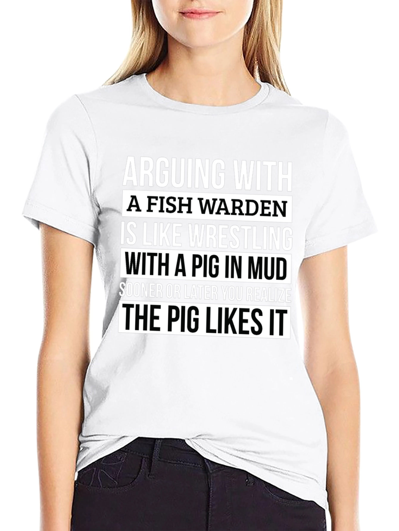 Fish Warden Pig Mud Wrestling T-Shirt