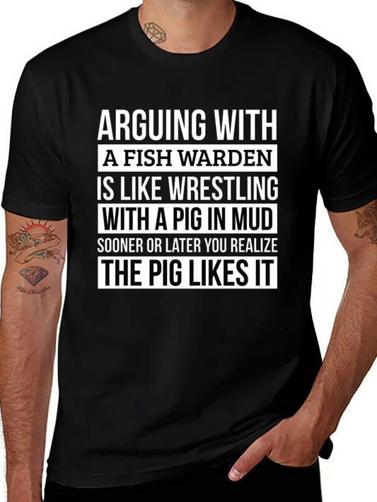 Fish Warden Pig Mud Wrestling T-Shirt
