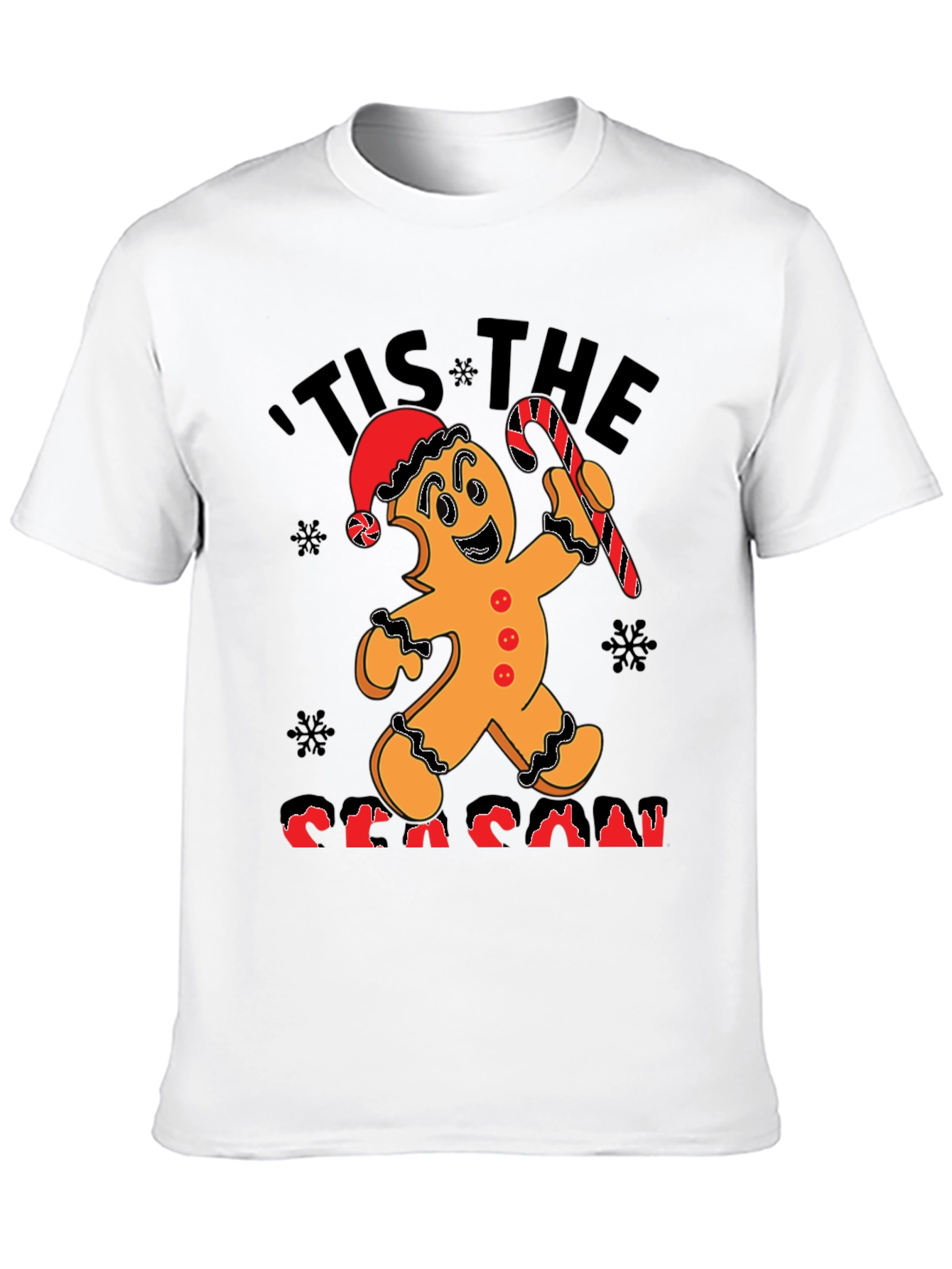 Festive Tis the Season Gingerbread Christmas T-Shirt