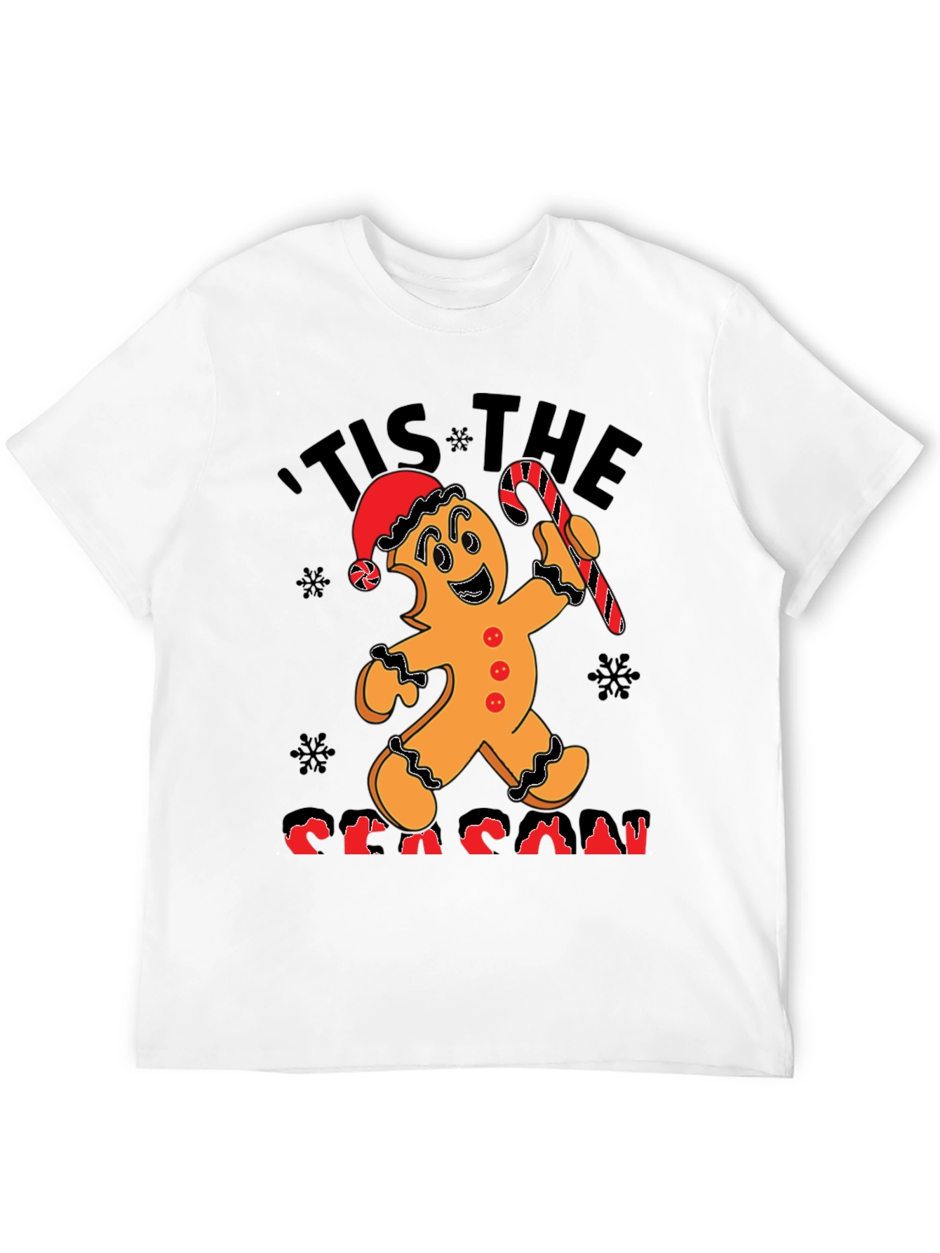 Festive Tis the Season Gingerbread Christmas T-Shirt