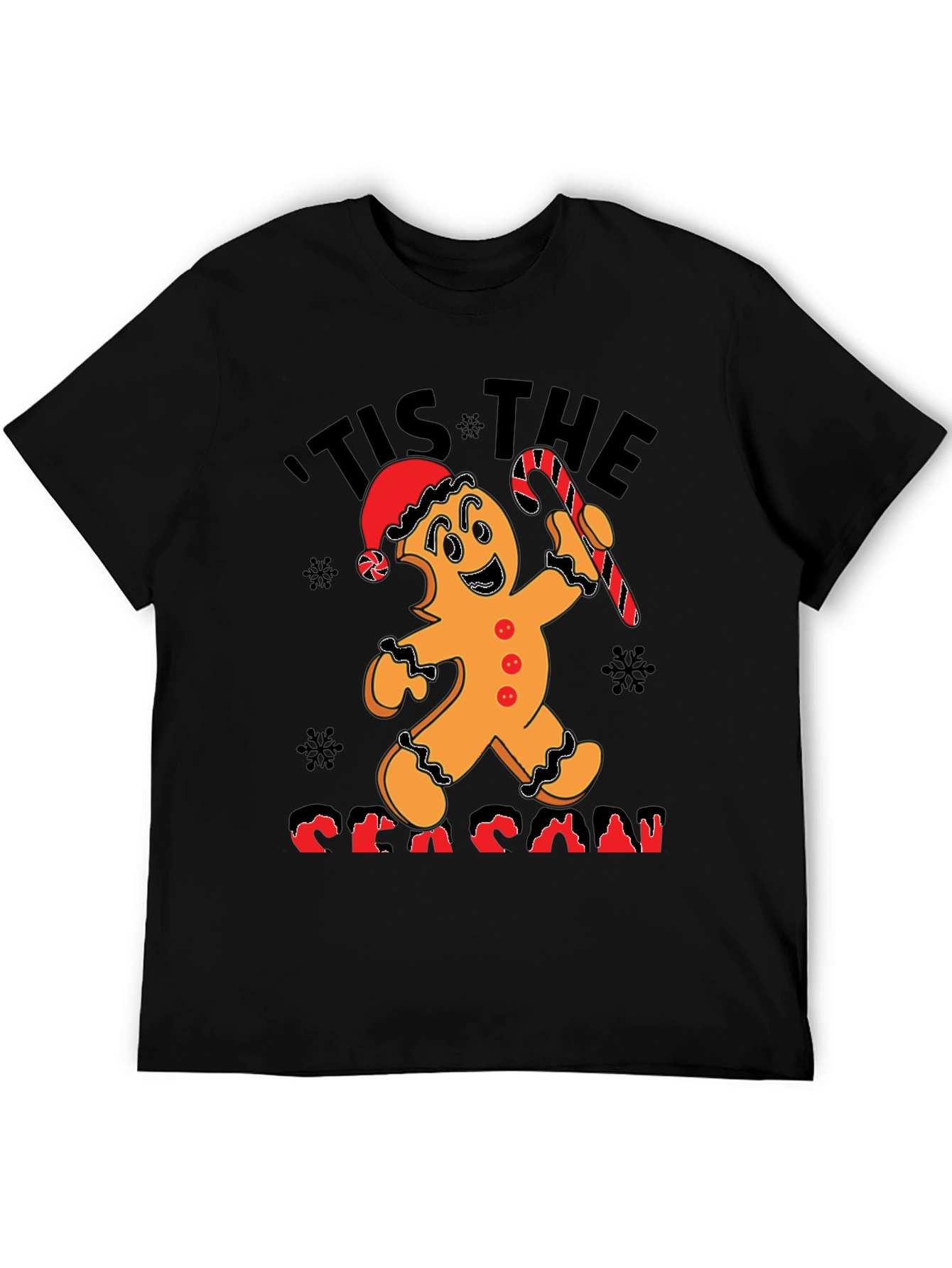 Festive Tis the Season Gingerbread Christmas T-Shirt