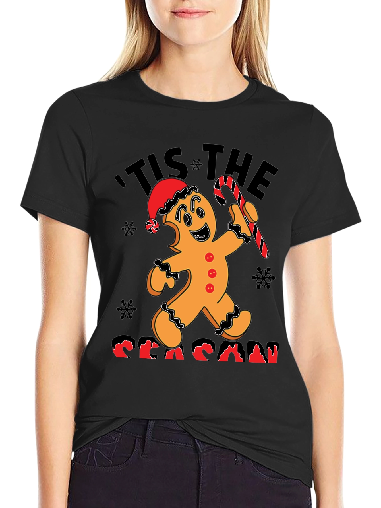 Festive Tis the Season Gingerbread Christmas T-Shirt