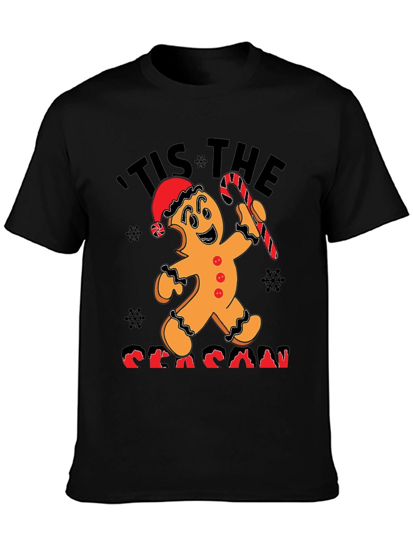 Festive Tis the Season Gingerbread Christmas T-Shirt