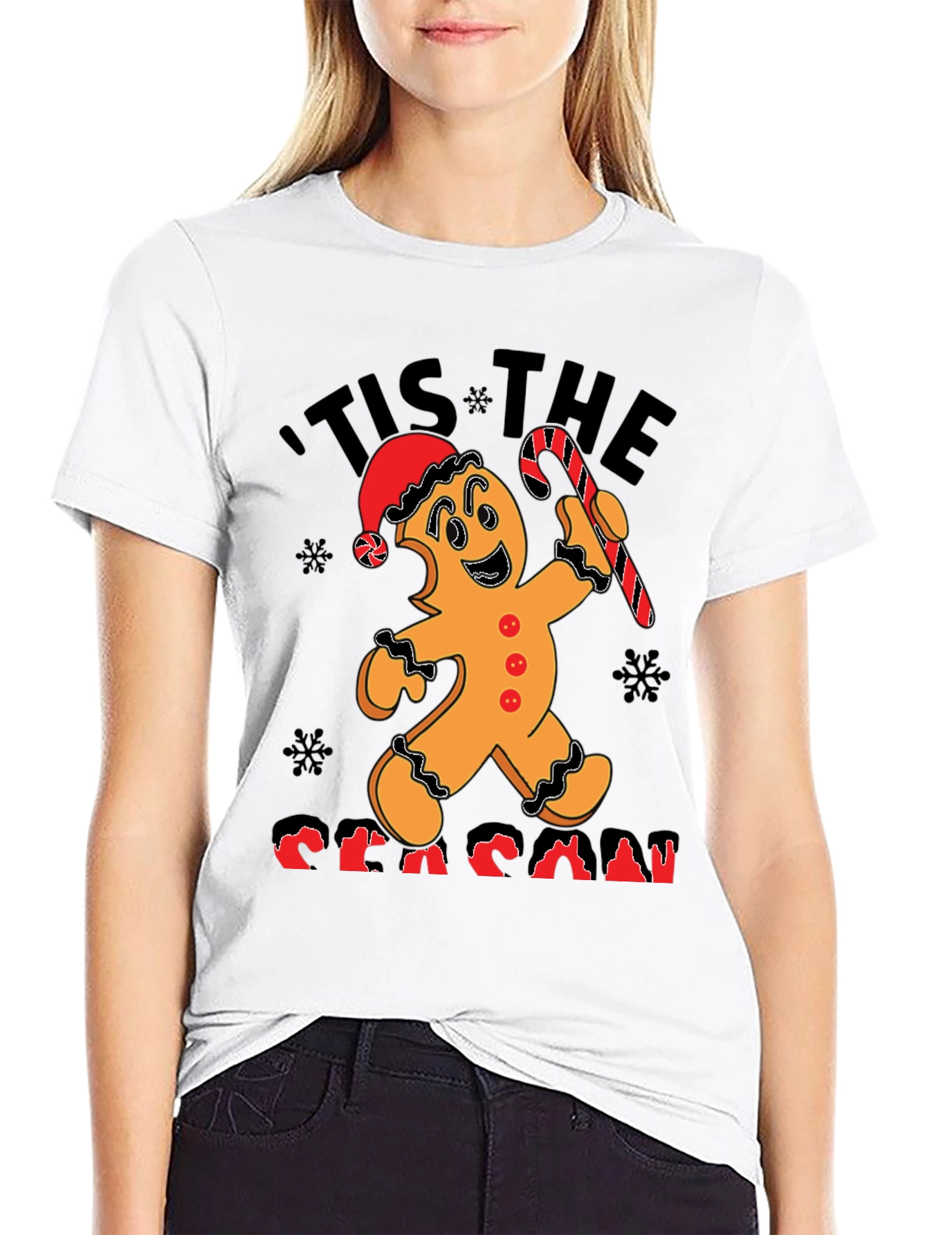Festive Tis the Season Gingerbread Christmas T-Shirt