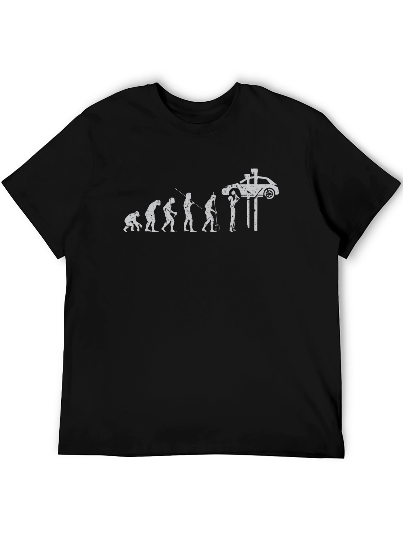 Evolution of Car Mechanic Black T-Shirt
