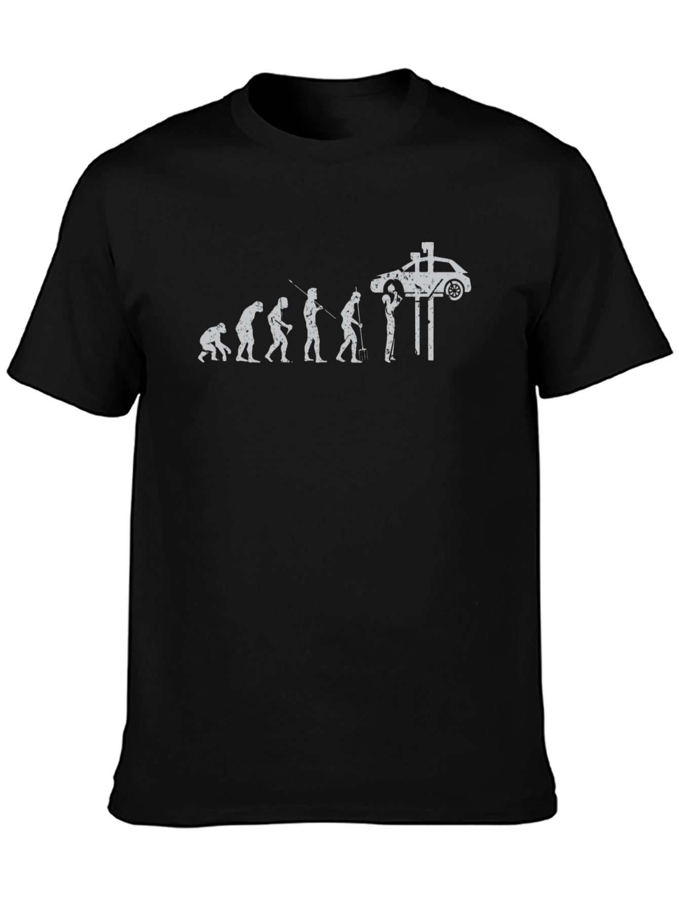 Evolution of Car Mechanic Black T-Shirt