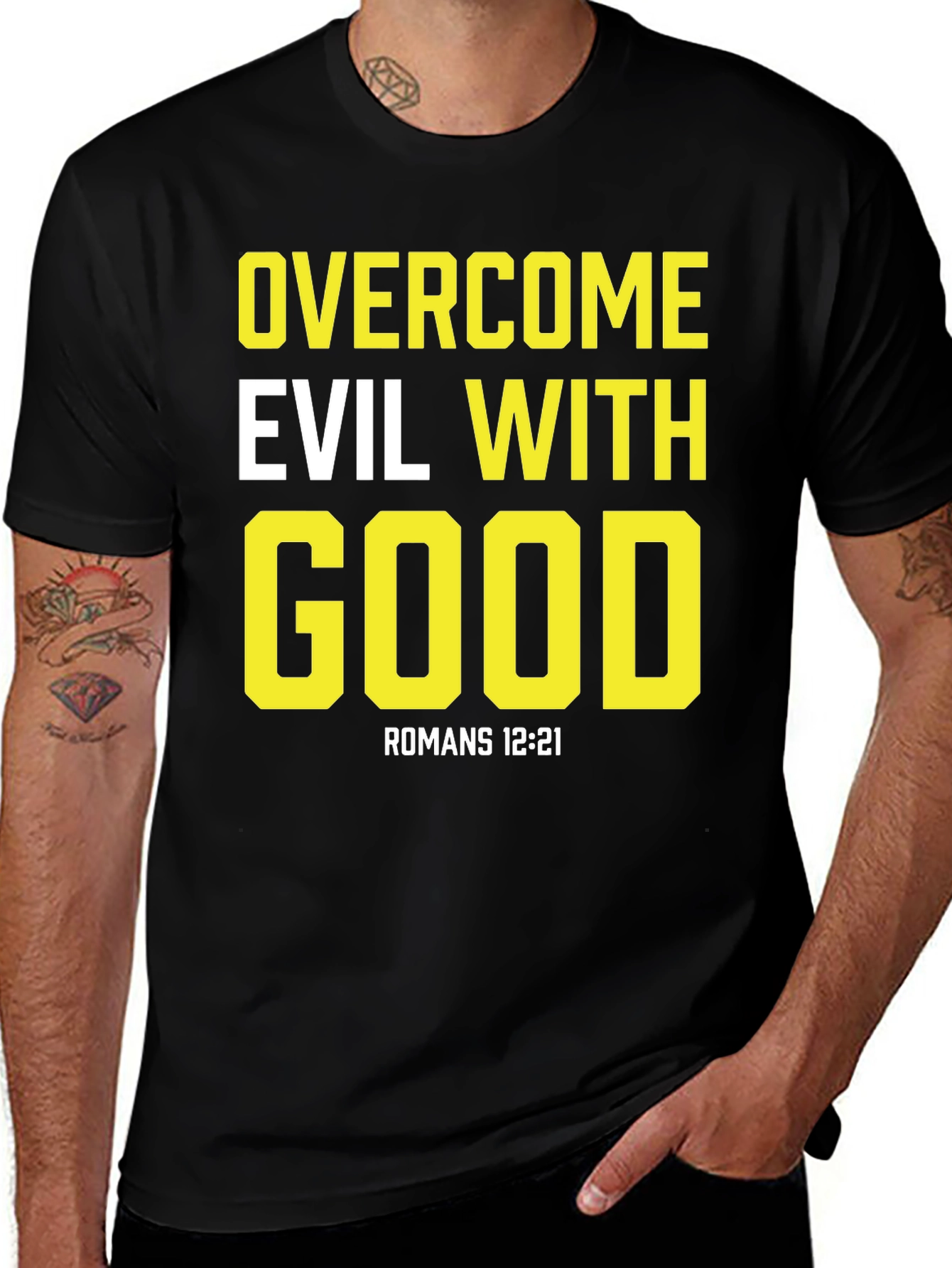 Overcome Evil With Good Black T-Shirt
