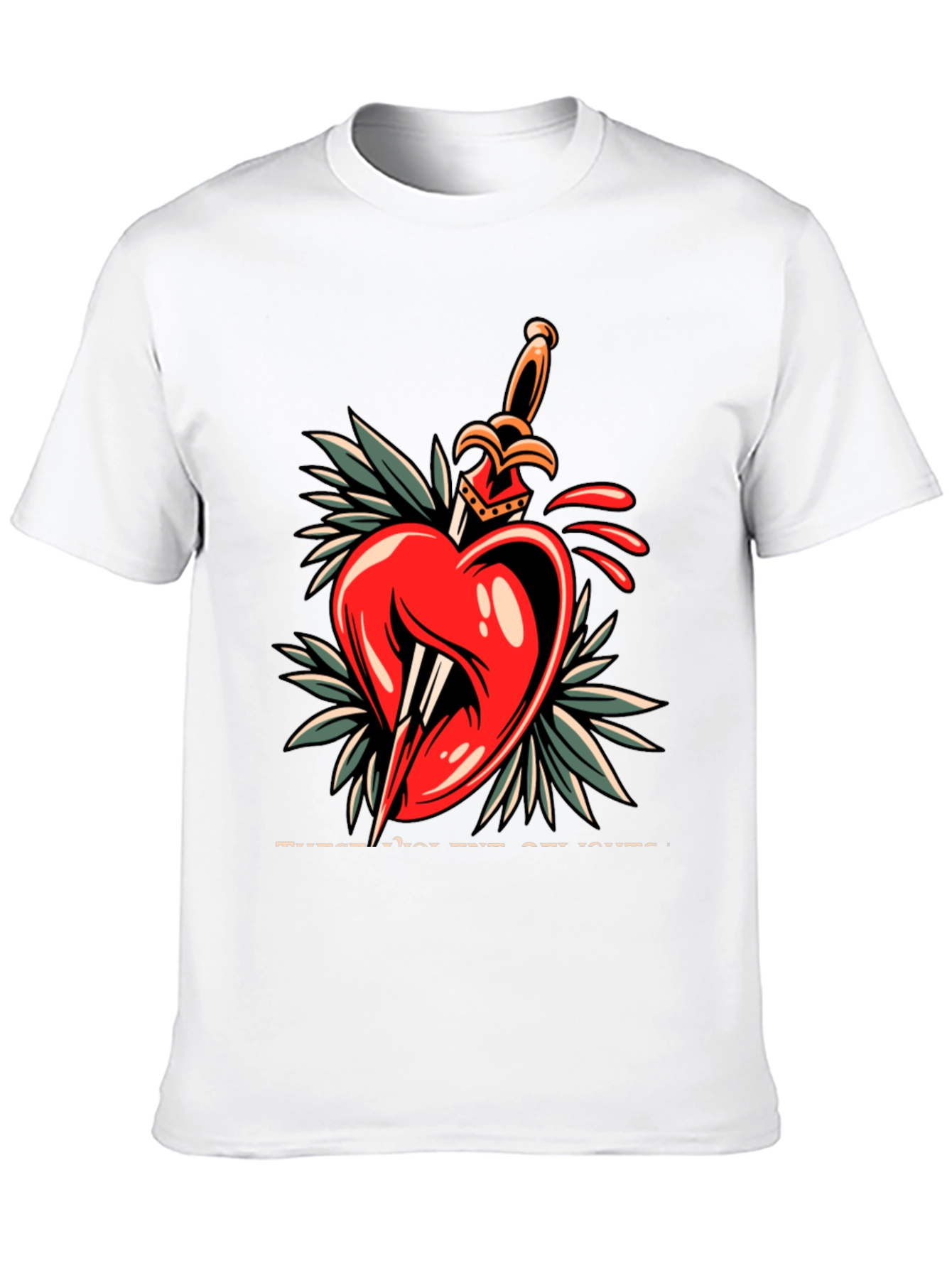 Heart & Dagger Graphic Tee - Edgy Streetwear Style