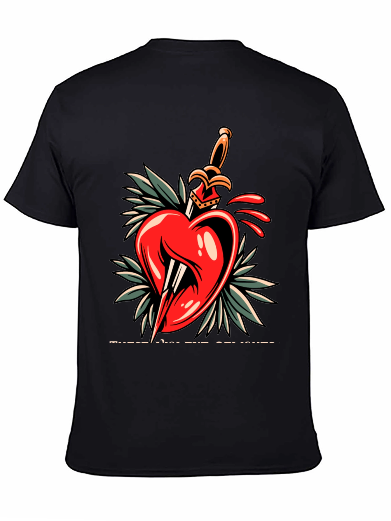 Heart & Dagger Graphic Tee - Edgy Streetwear Style