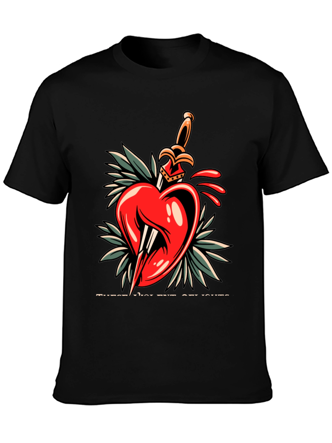 Heart & Dagger Graphic Tee - Edgy Streetwear Style