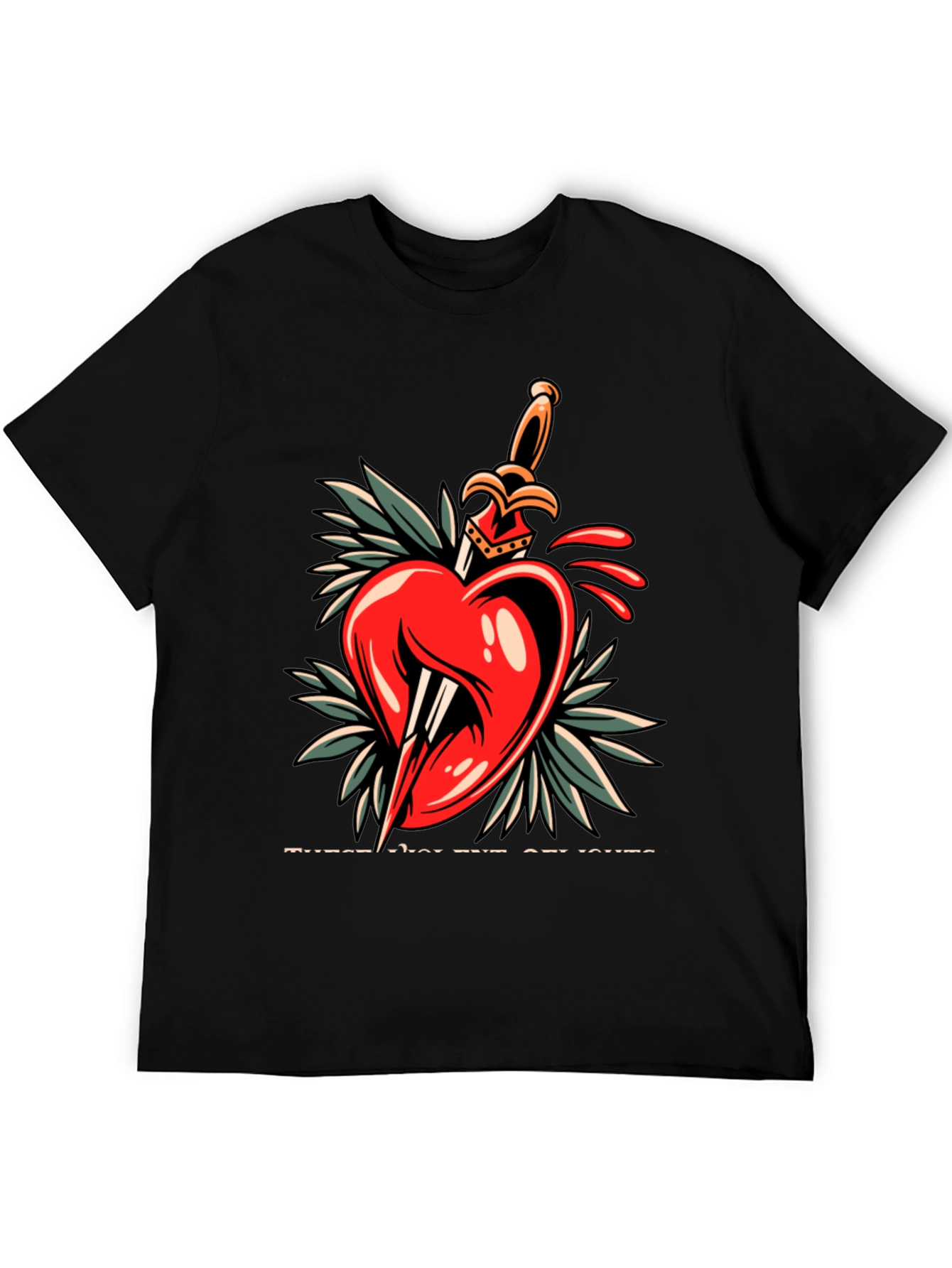 Heart & Dagger Graphic Tee - Edgy Streetwear Style