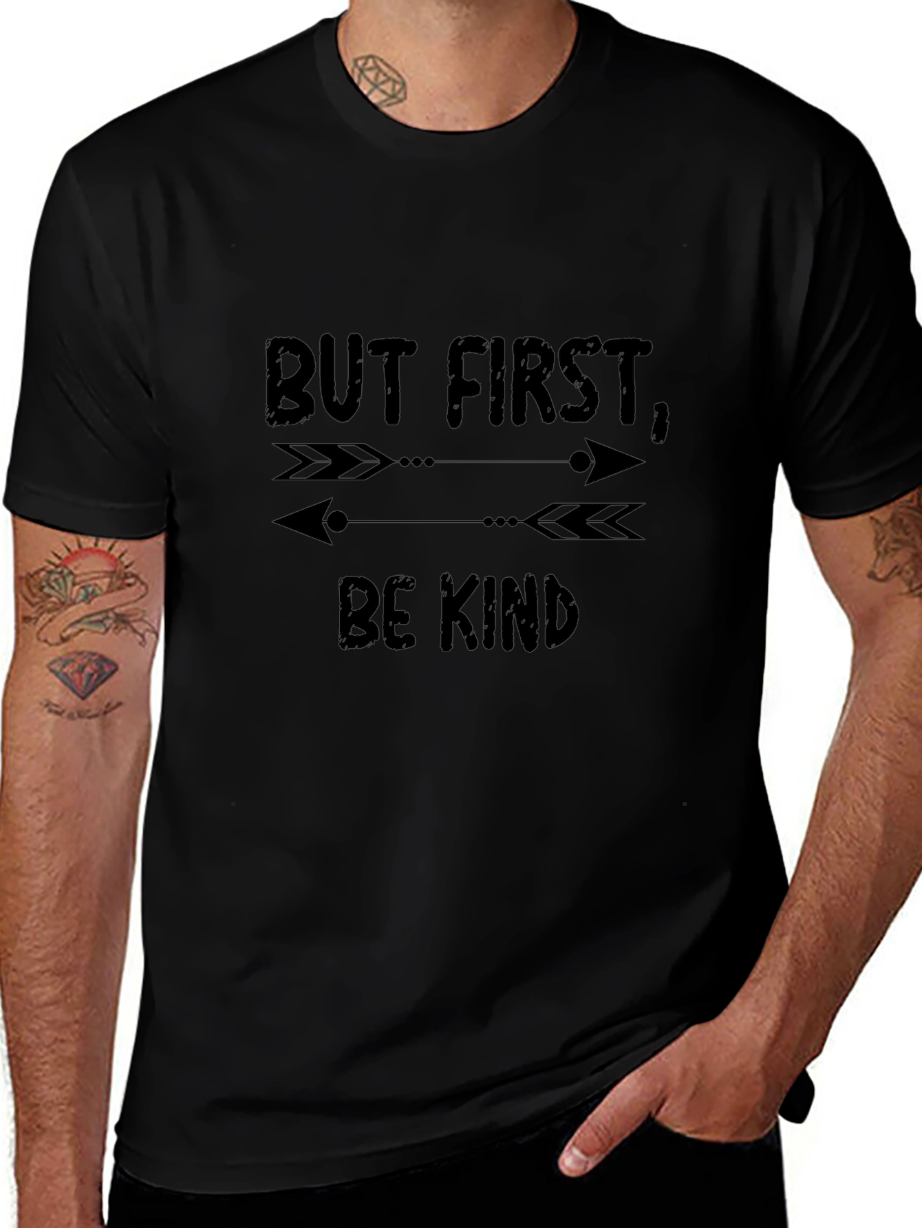 But First Be Kind T-Shirt | Black Casual Tee