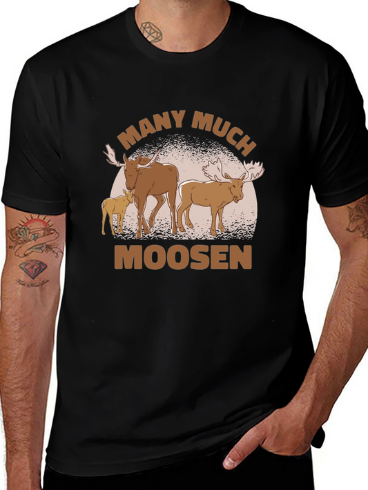 Many Much Moosen Black T-Shirt