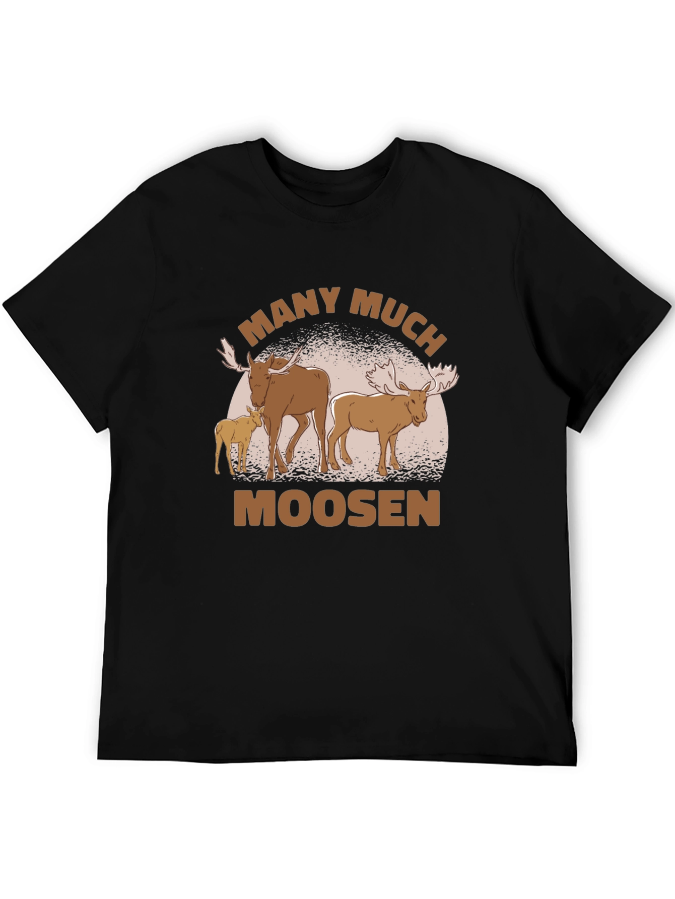 Many Much Moosen Black T-Shirt