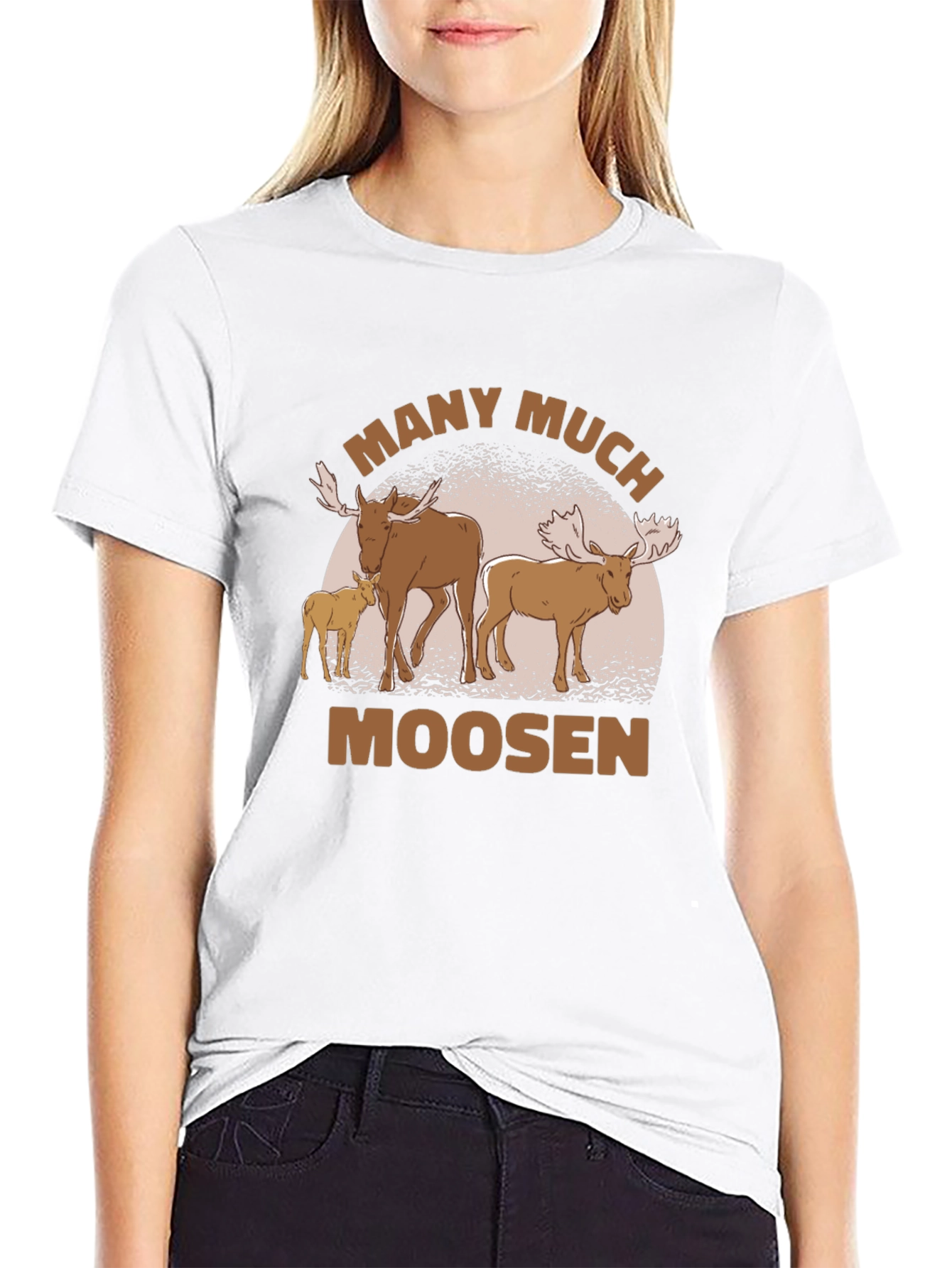 Many Much Moosen Black T-Shirt