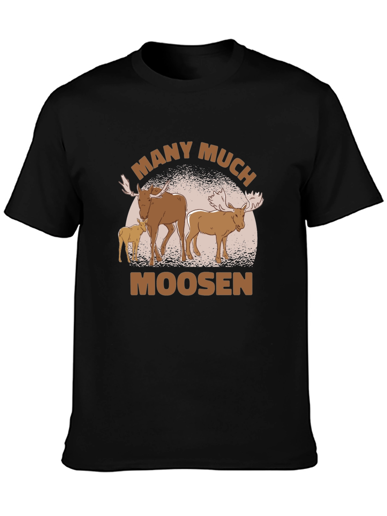 Many Much Moosen Black T-Shirt